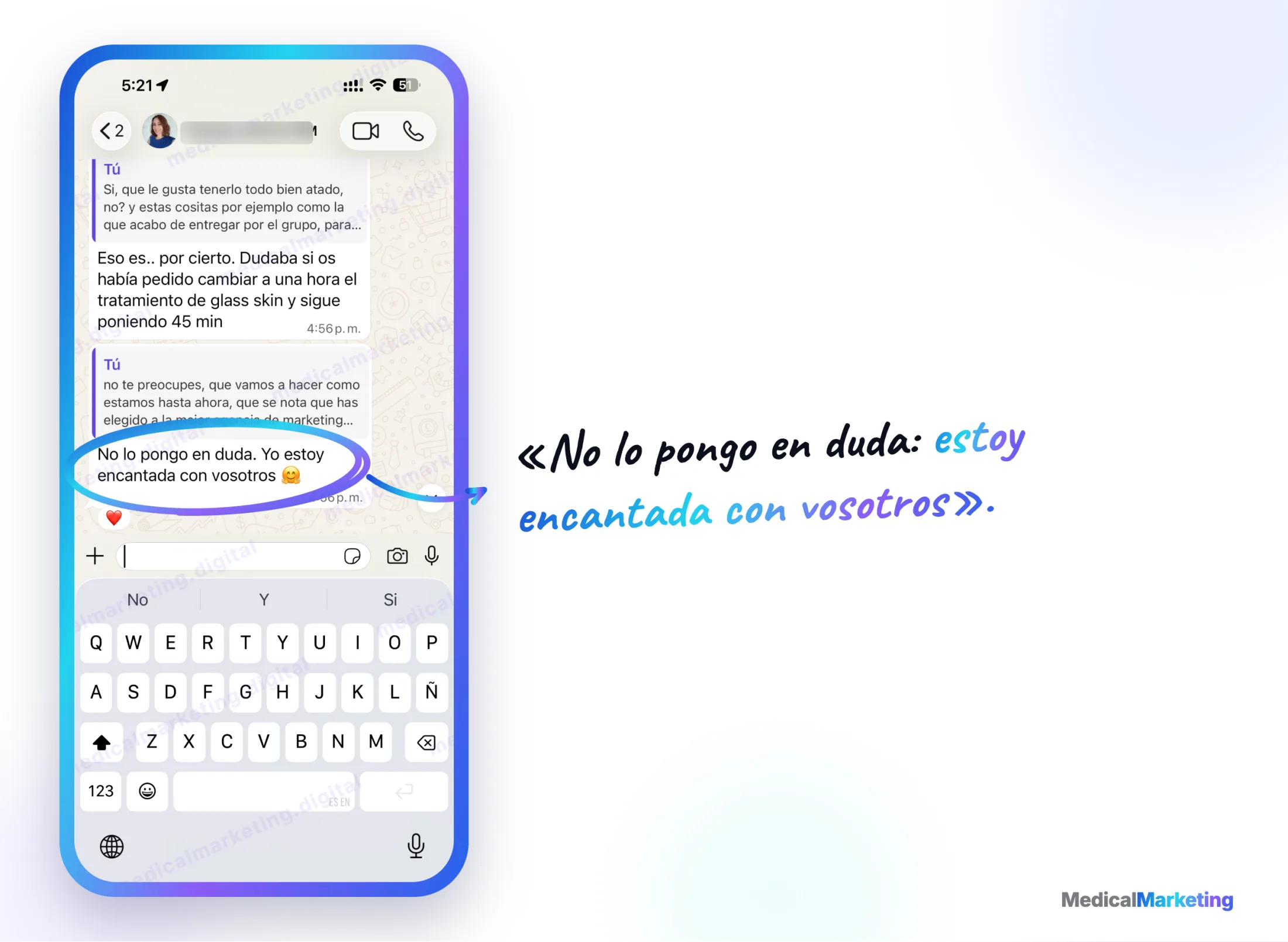 Reseña por WhatsApp: «No lo pongo en duda: estoy encantada con vosotros»