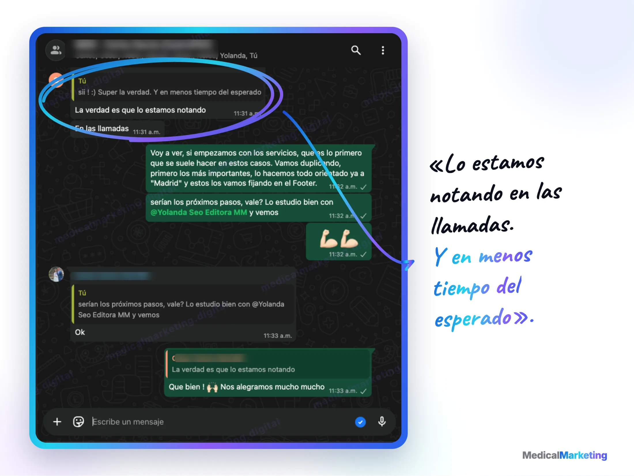 Reseña por WhatsApp: «Lo estamos notando en las llamadas. Y en menos tiempo del esperado»