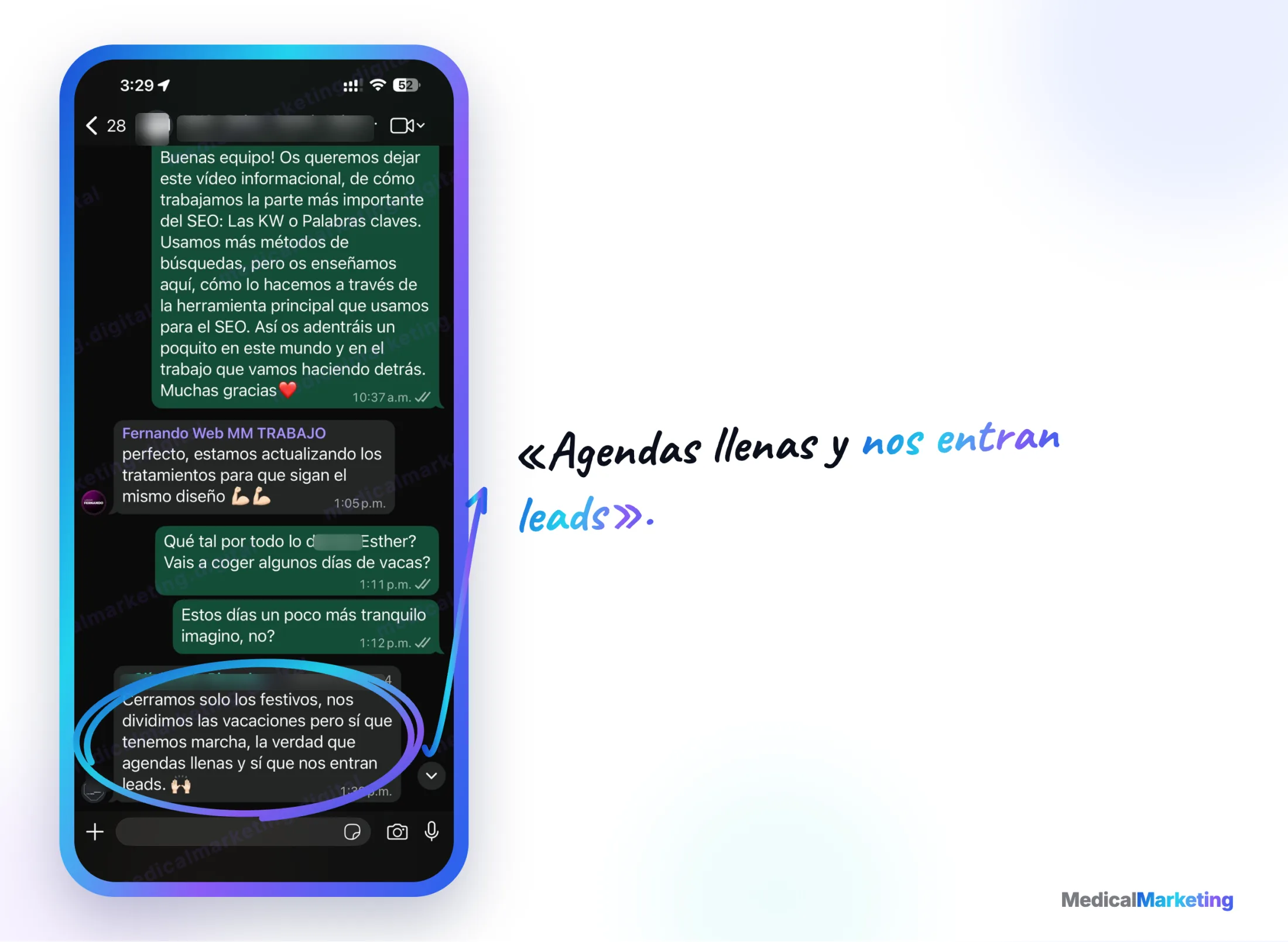 Reseña por WhatsApp: «Agendas llenas y sí que nos entran leads»