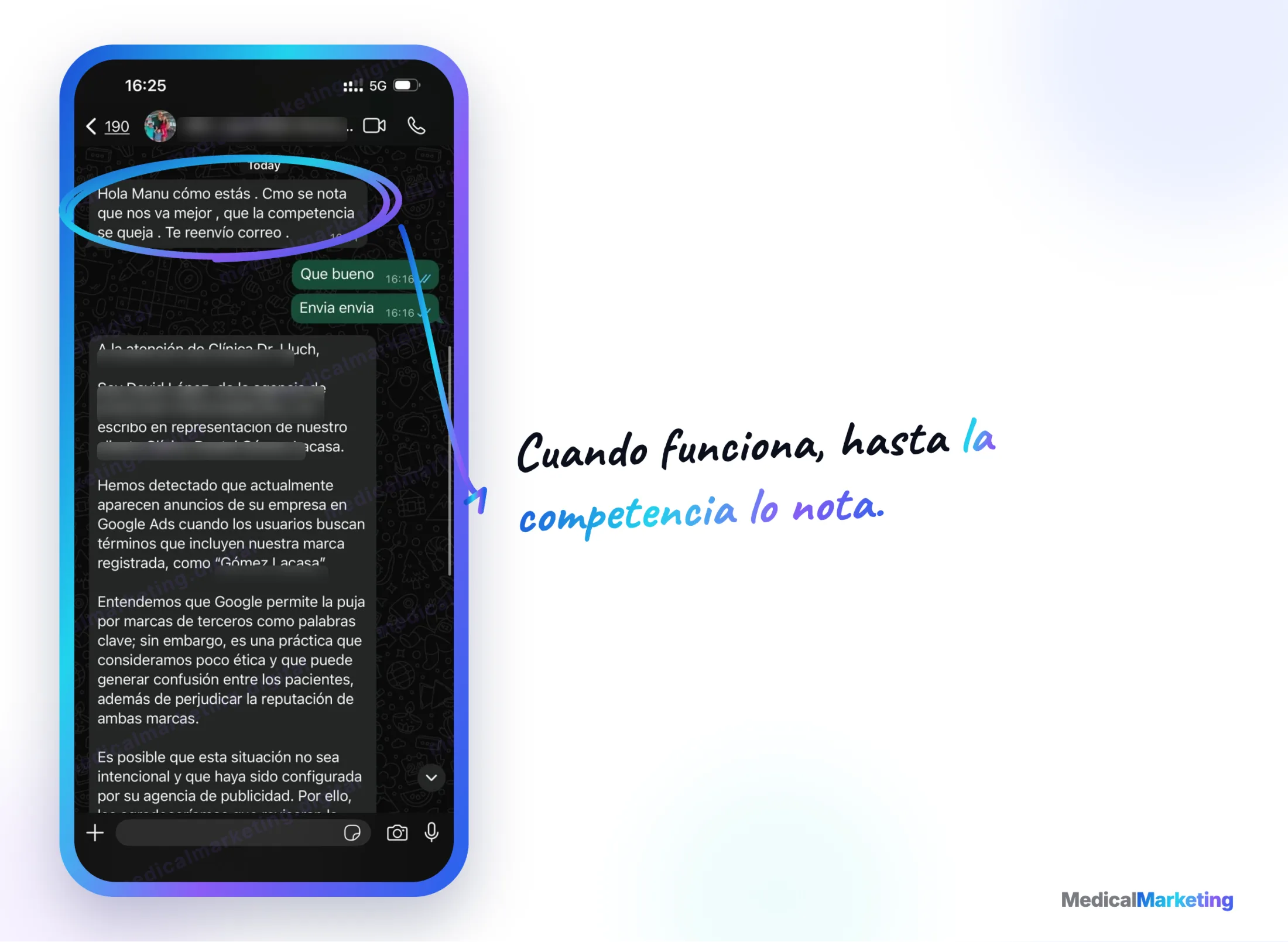 Reseña por WhatsApp: «Se nota que nos va mejor: la competencia se queja»