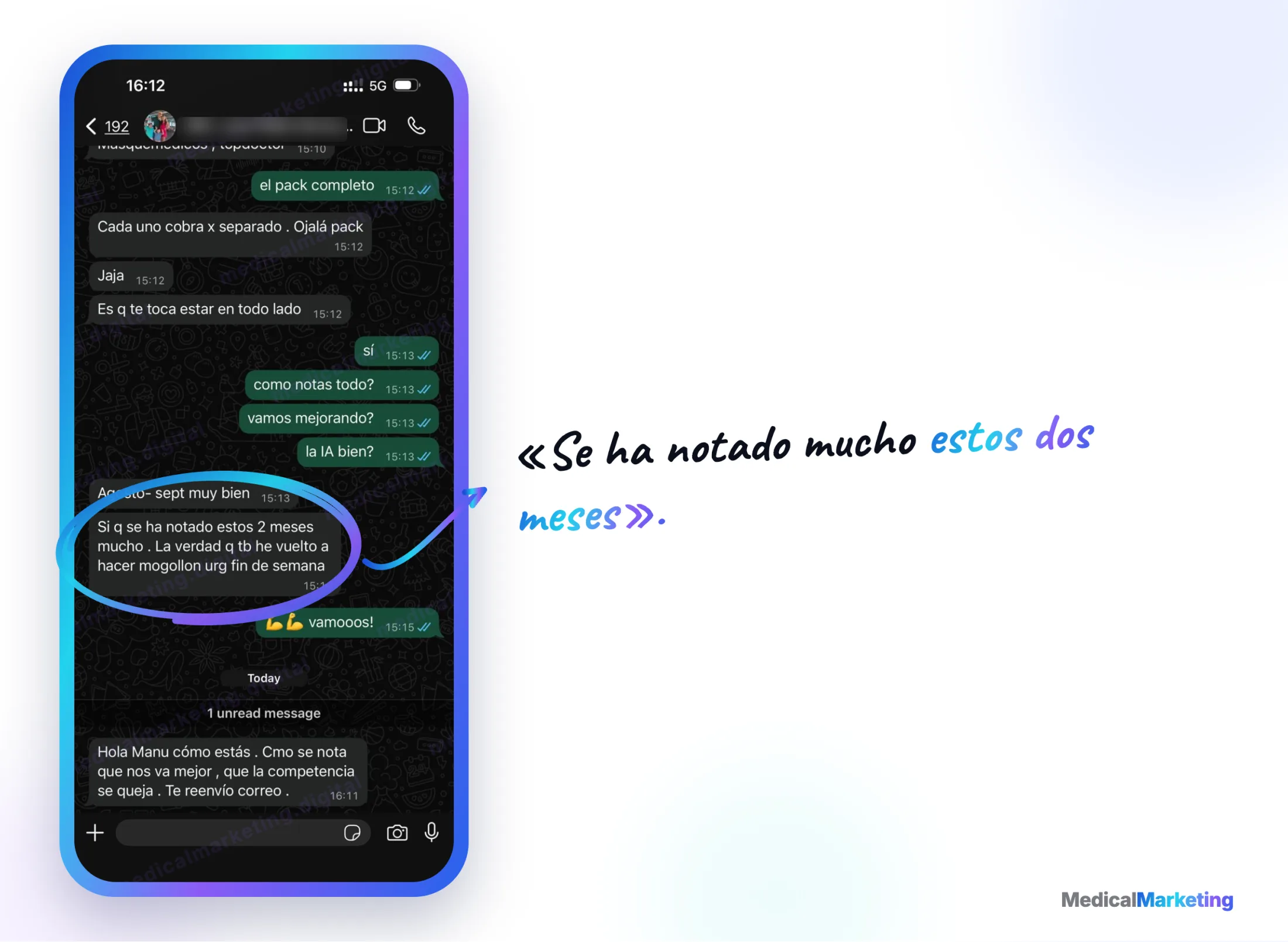 Reseña por WhatsApp: «Se ha notado mucho estos dos meses»