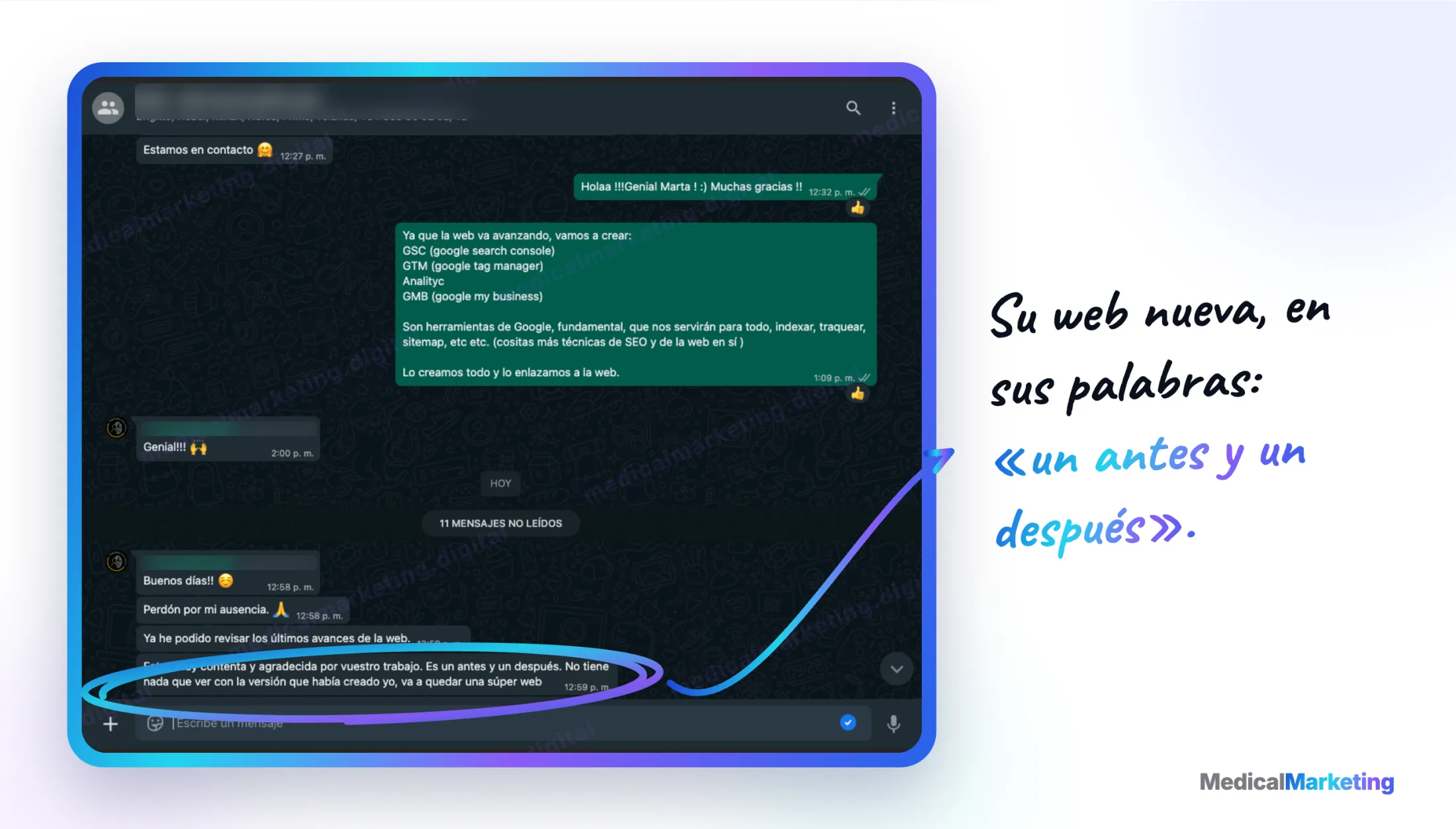 Reseña por WhatsApp: su web nueva es «un antes y un después»