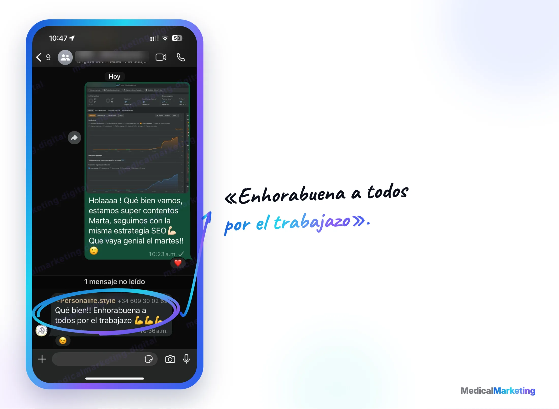 Reseña por WhatsApp: «Enhorabuena a todos por el trabajazo»