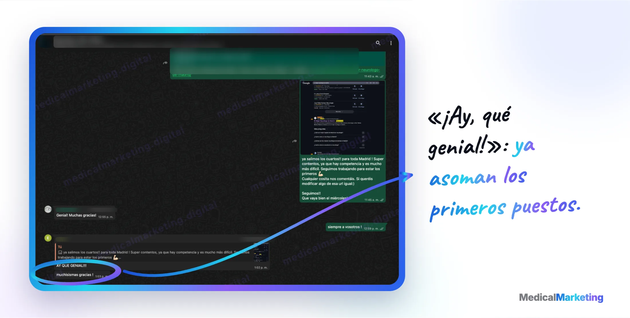 Reseña por WhatsApp: «Ay, qué genial», asomando ya en los primeros puestos de Google